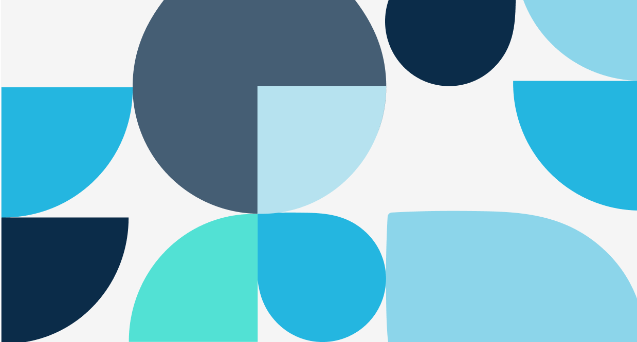 Formes dans diverses tons de bleu.